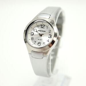 Armitron Sport Womens Analog Watch 27mm Gray Silver Dial with New Battery